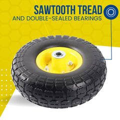 AR-PRO tire and wheel assembly showing sealed bearings