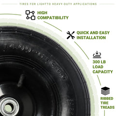 AR-PRO wheel assembly showing 5/8" bearings