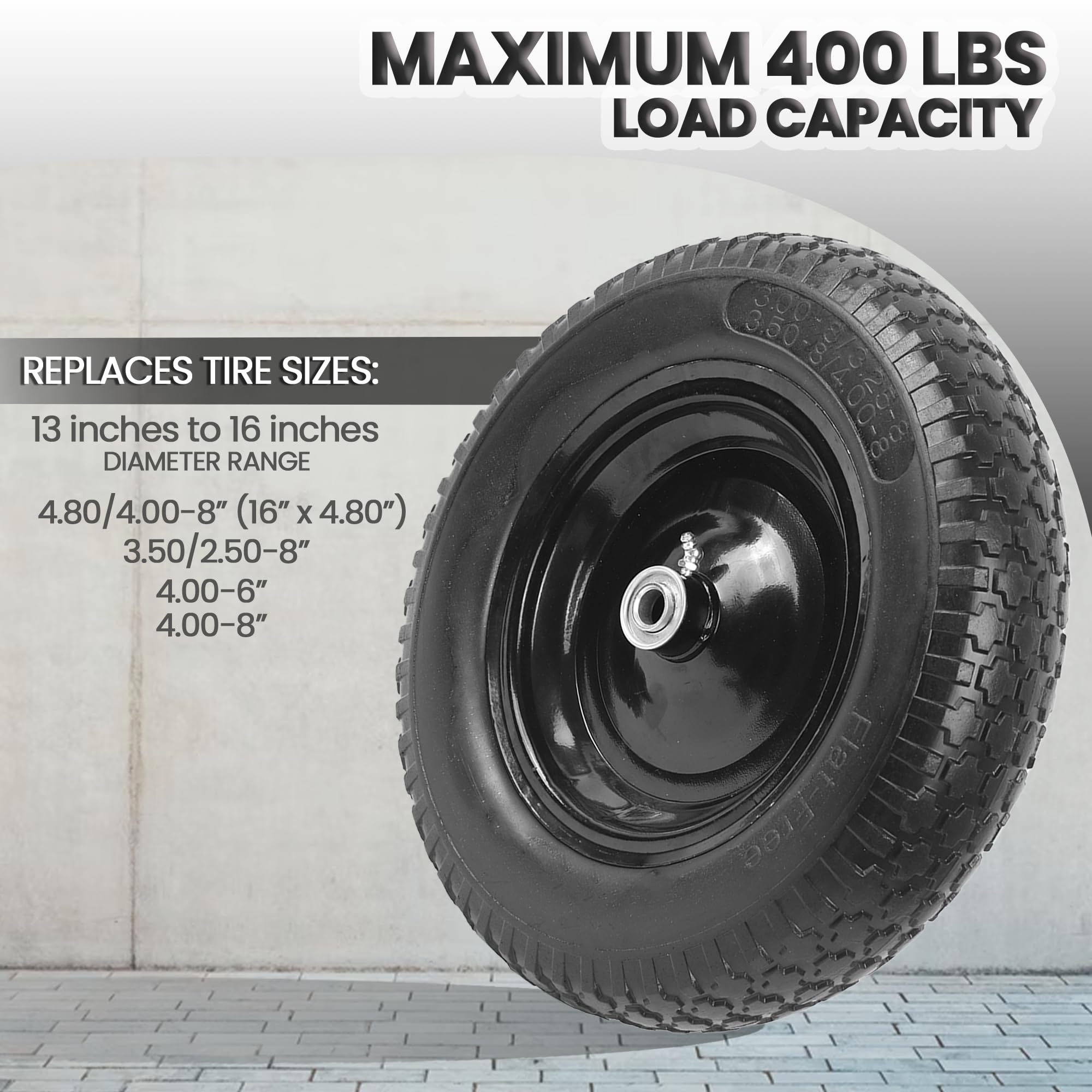 AR-PRO wheelbarrow tire installation with spacers