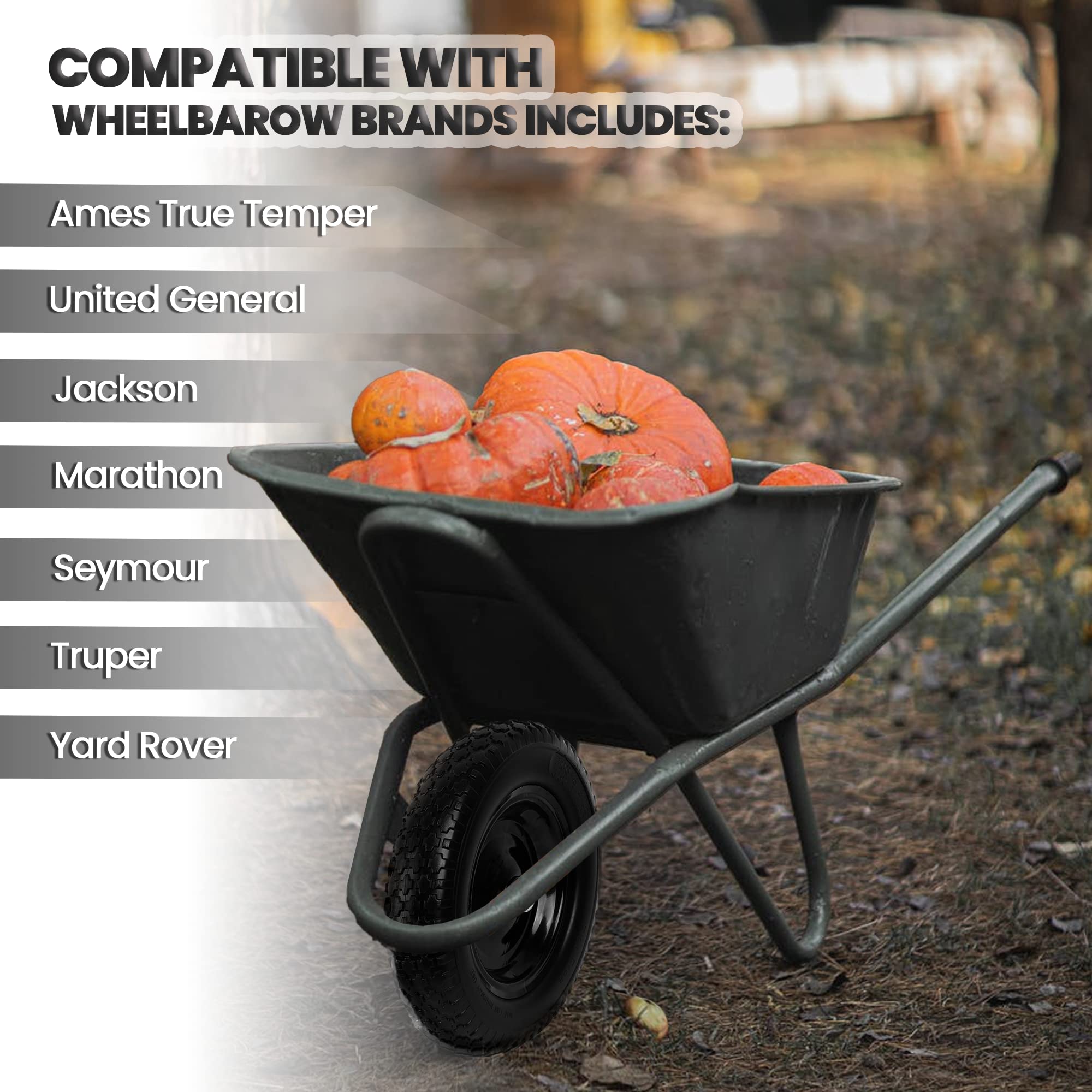 AR-PRO wheelbarrow tire packaging showing specifications