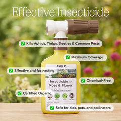 ARBER Organic Insecticide back view showing application instructions