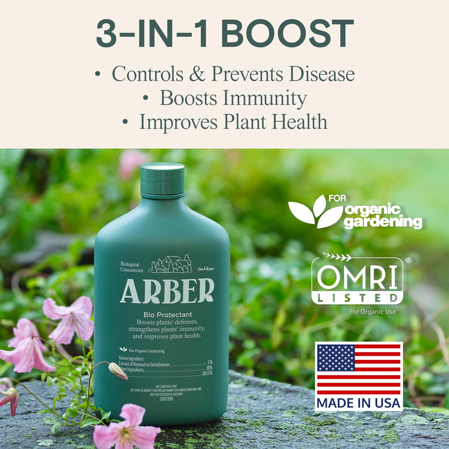 ARBER Organic Plant Fungicide bottle side view
