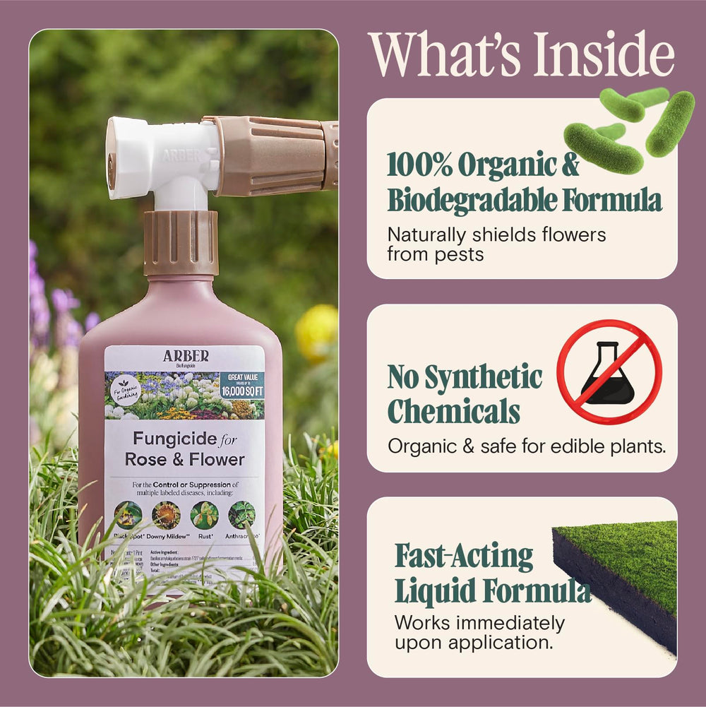 ARBER Organic Rose Fungicide in garden setting