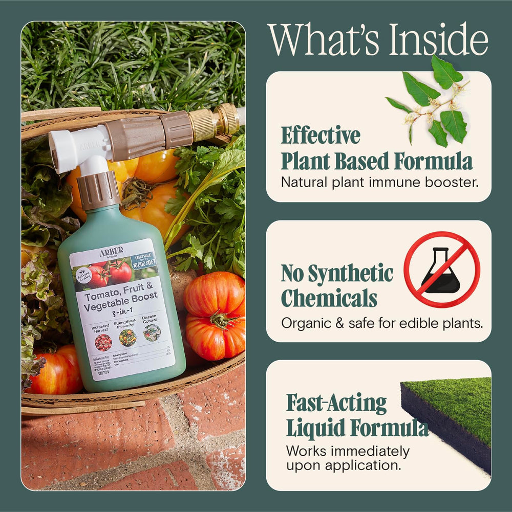 ARBER Organic Tomato & Vegetable Fungicide RTS 16 oz back view with usage instructions