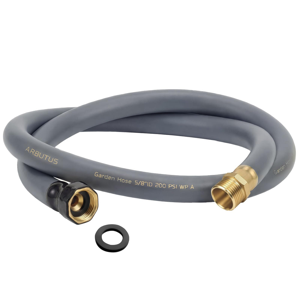 ARBUTUS 5ft heavy duty garden hose grey with brass connector