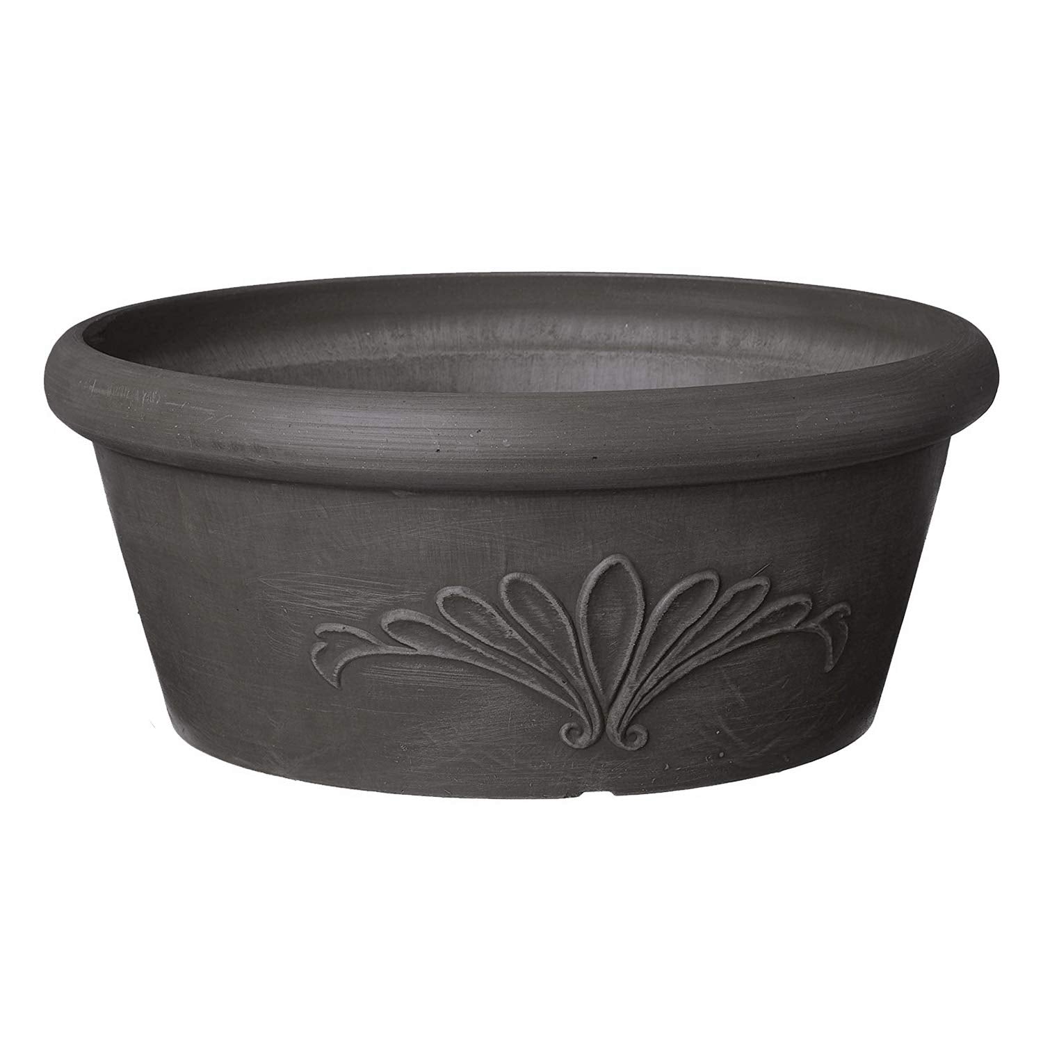 Arcadia Garden Products 8-inch bulb pan dark charcoal front view