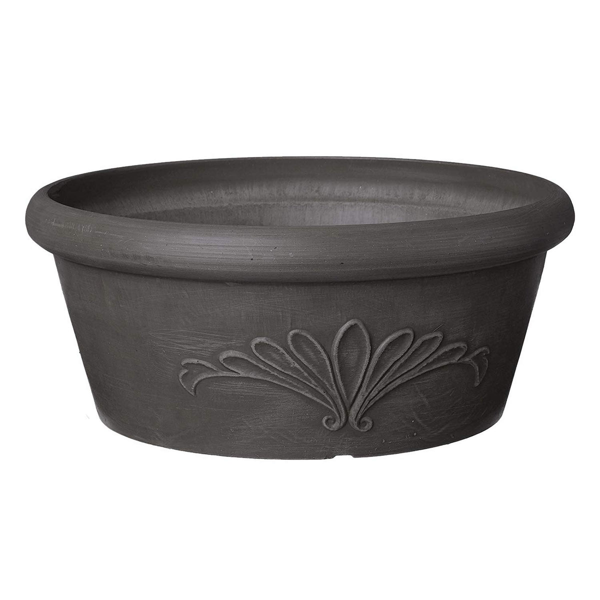 Arcadia Garden Products 8-inch bulb pan dark charcoal front view