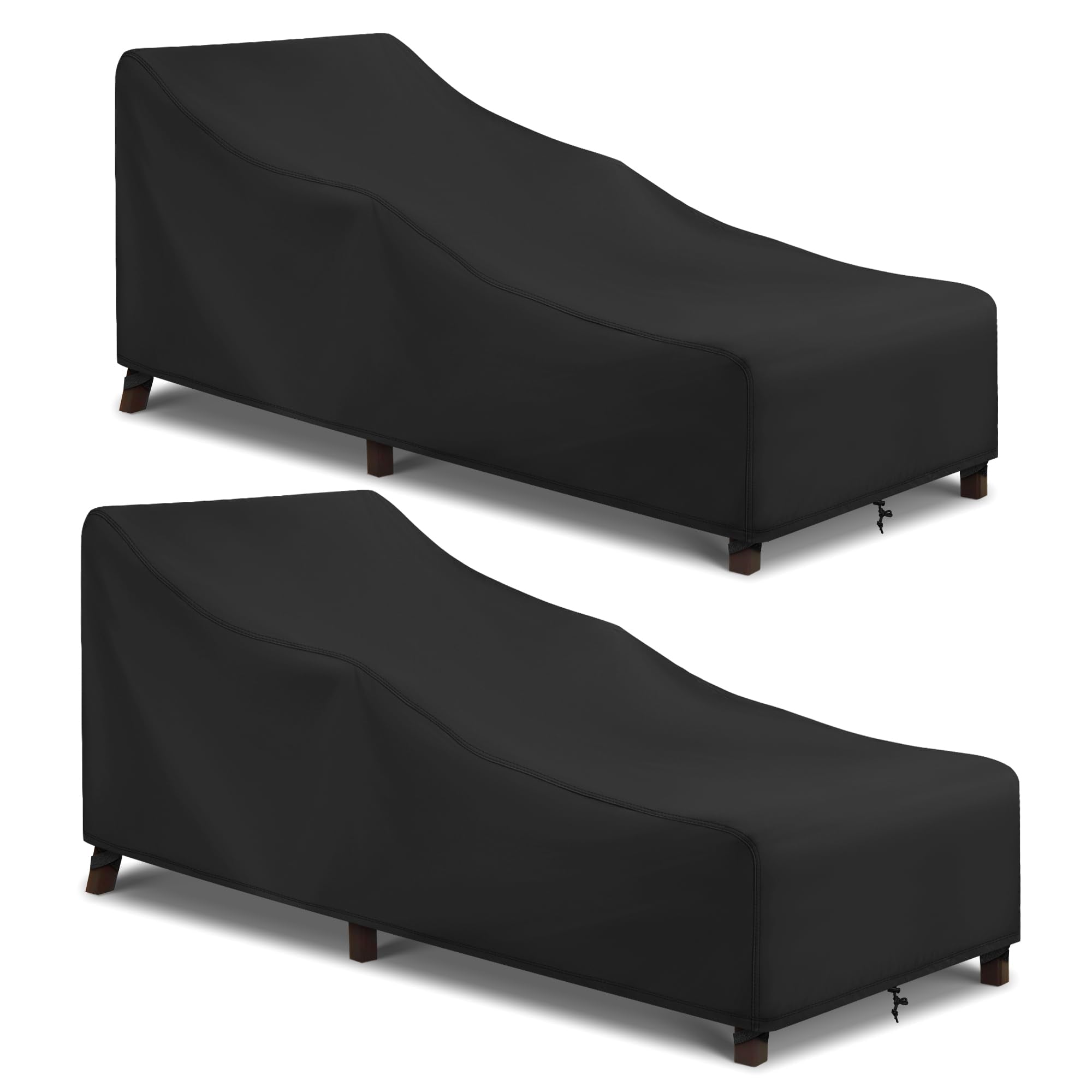 Arcedo Outdoor Lounge Chair Cover black pack of 2 front view