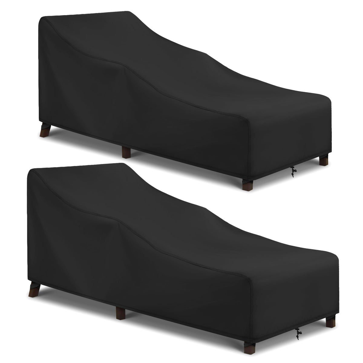 Arcedo Outdoor Lounge Chair Cover black pack of 2 front view