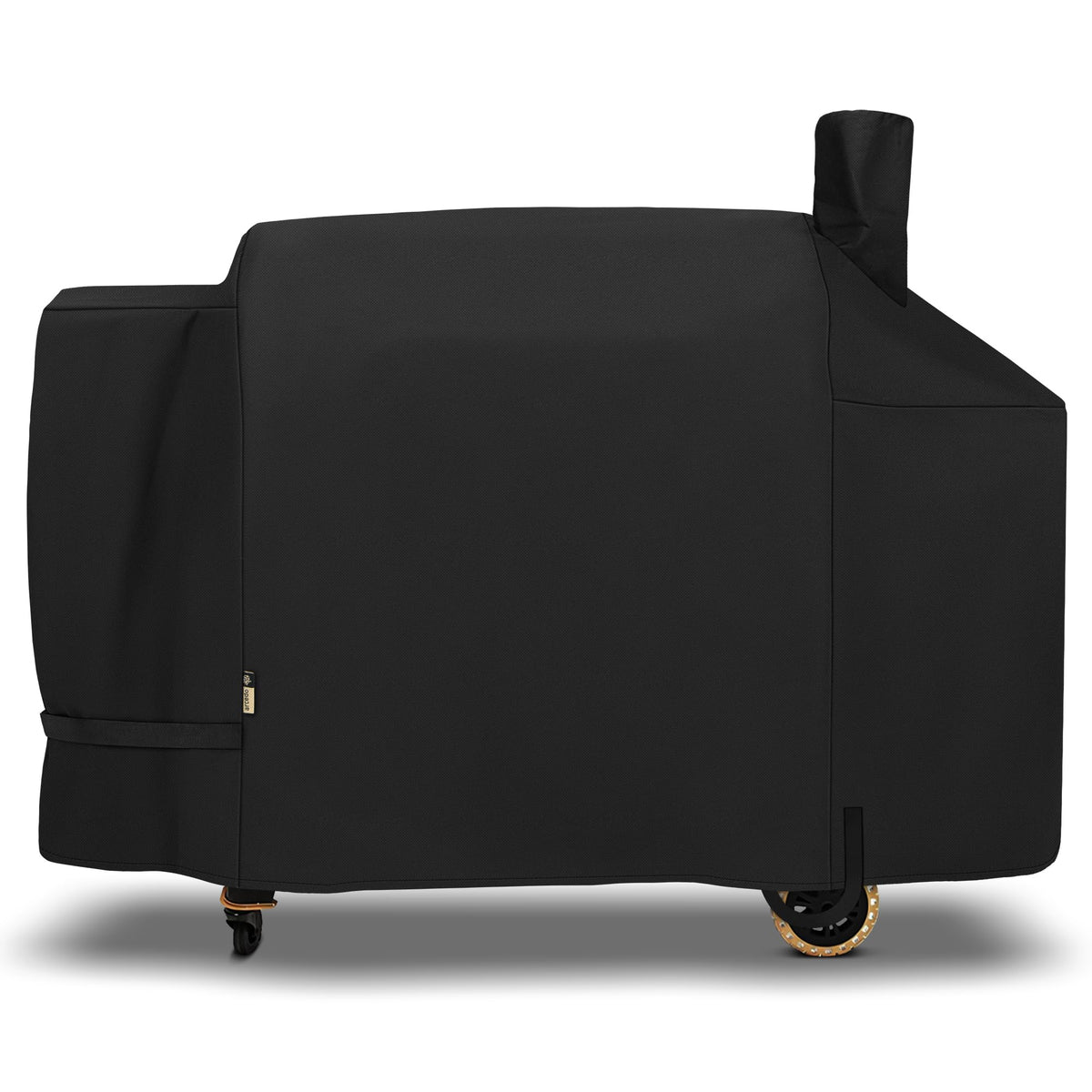 Arcedo Pellet Grill Cover front view, black fabric