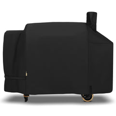 Arcedo Pellet Grill Cover front view, black fabric