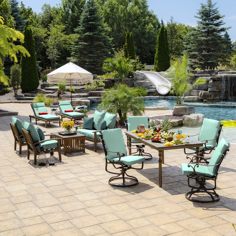 Arden Deep Seat Cushion set in garden setting