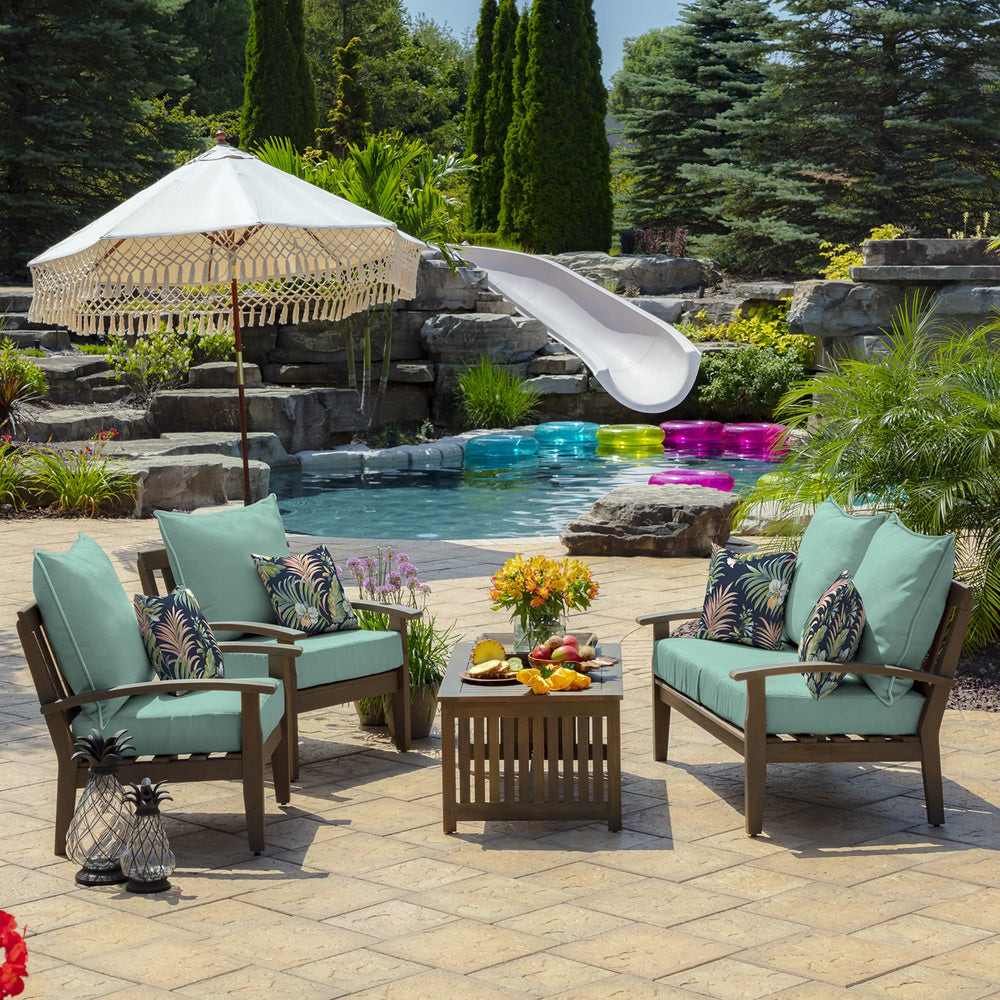 Arden Deep Seat Cushion with floral pattern