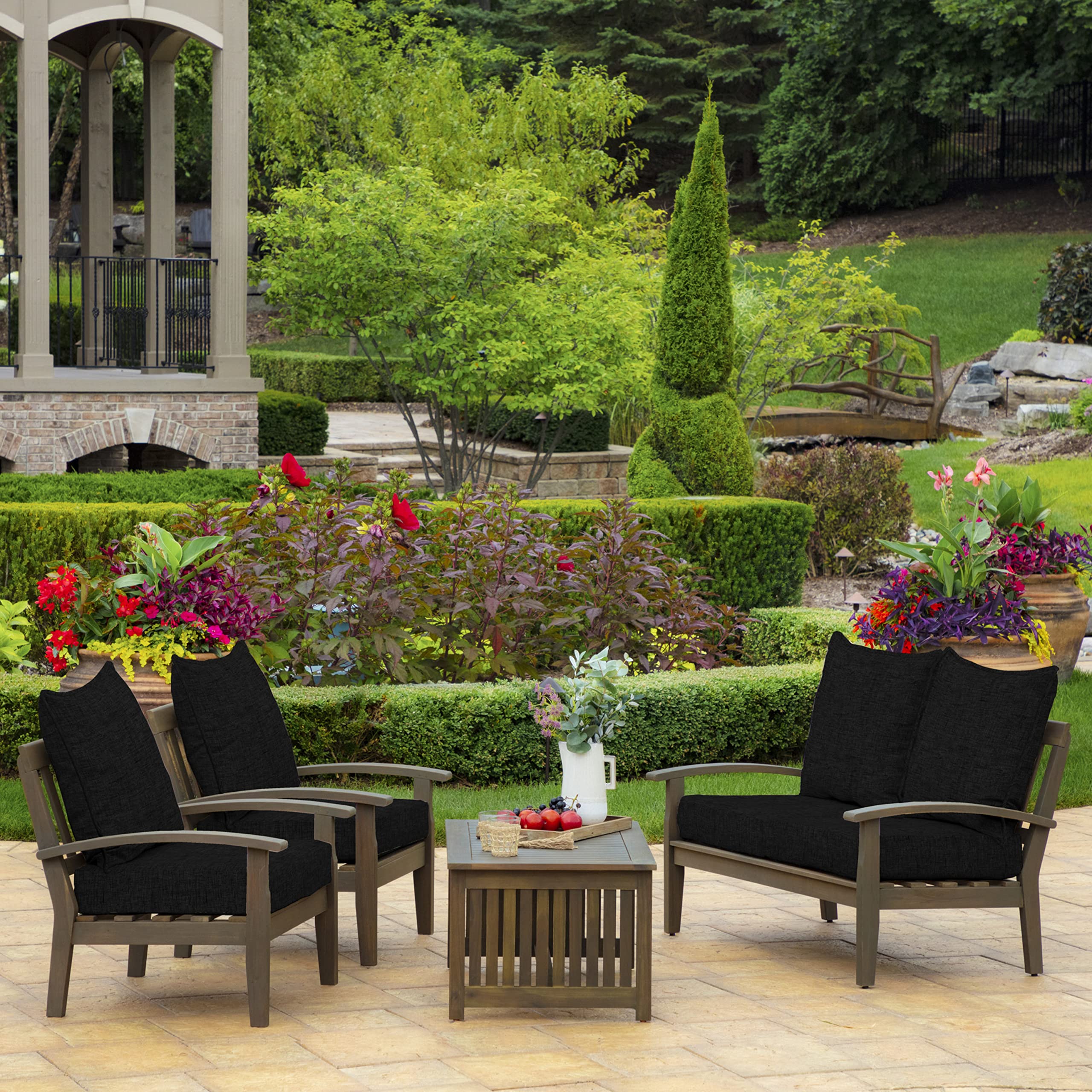 Arden Deep Seat Cushion with vibrant black colour