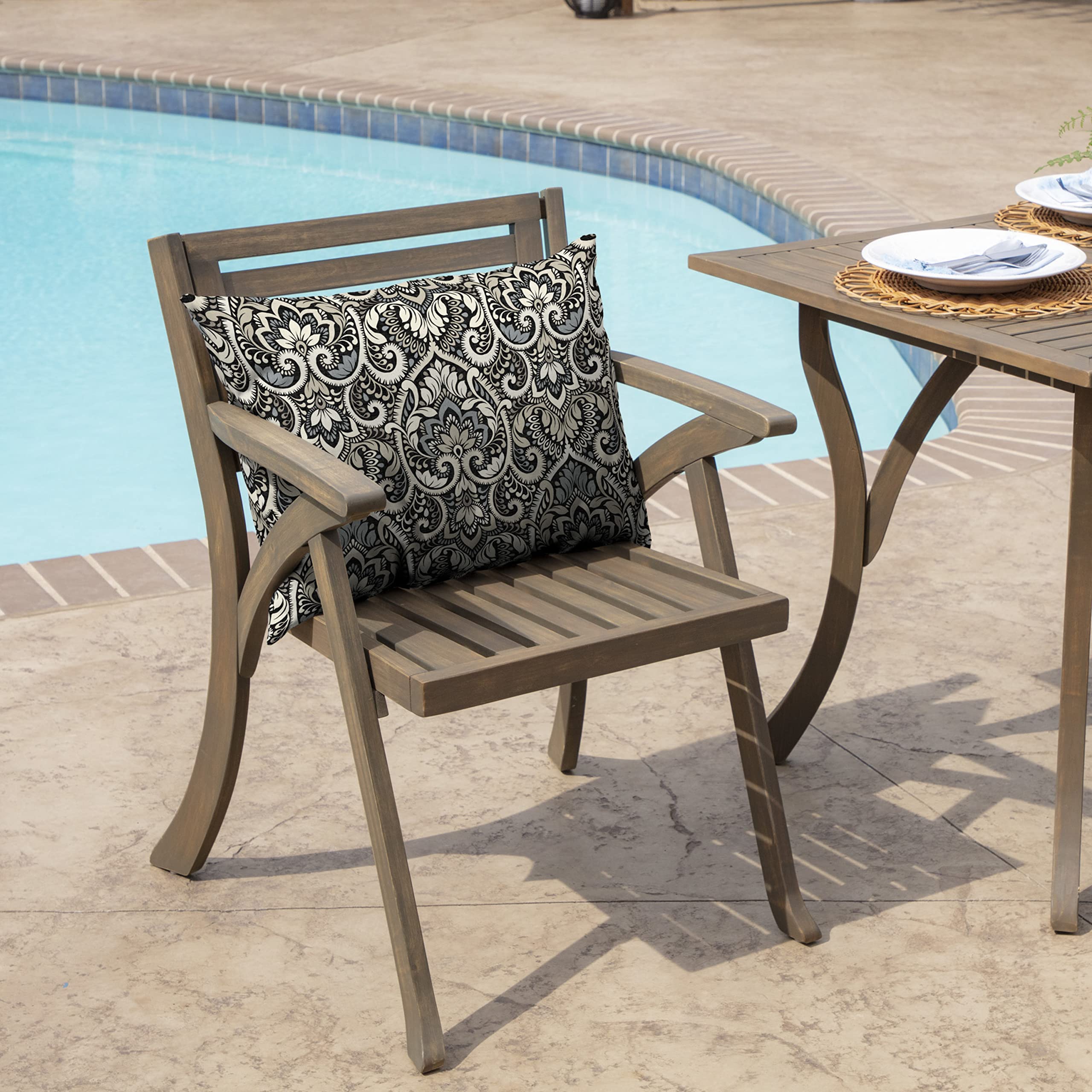 Arden Deep Seat Pillow Back Cushion side view showcasing thickness