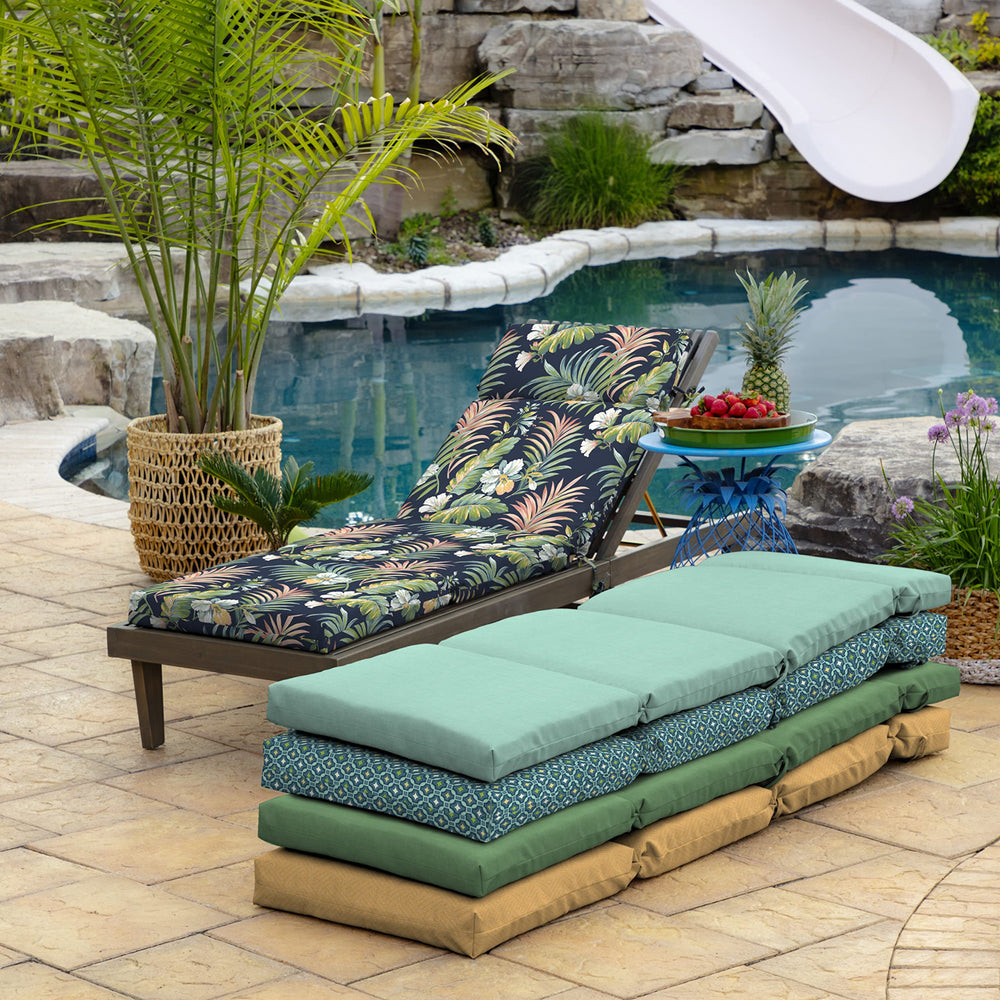 Arden Outdoor Chaise Cushion in outdoor patio setting