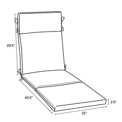 Arden Outdoor Chaise Cushion tied securely to a lounge chair