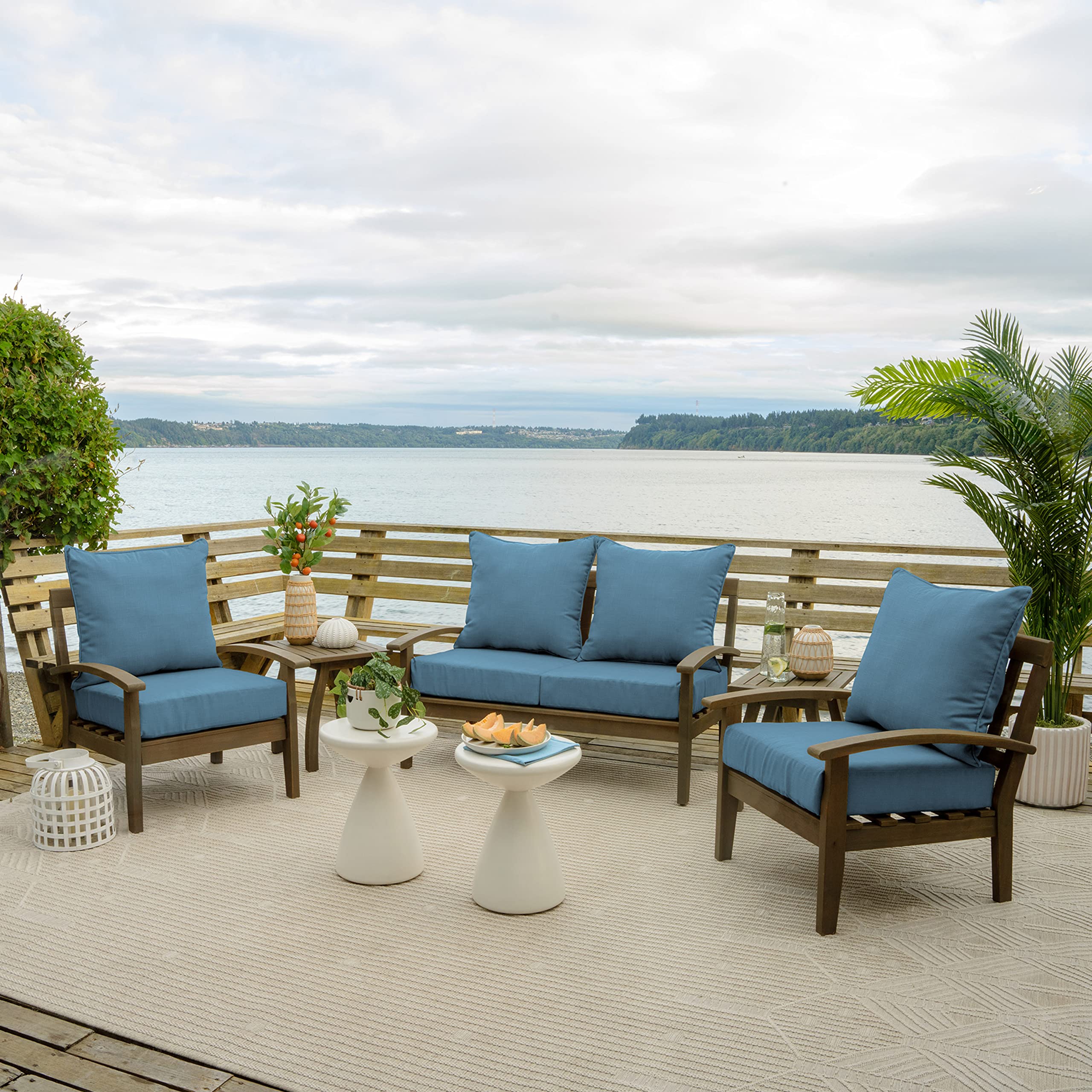 Arden Outdoor Cushion Set with ties for secure attachment