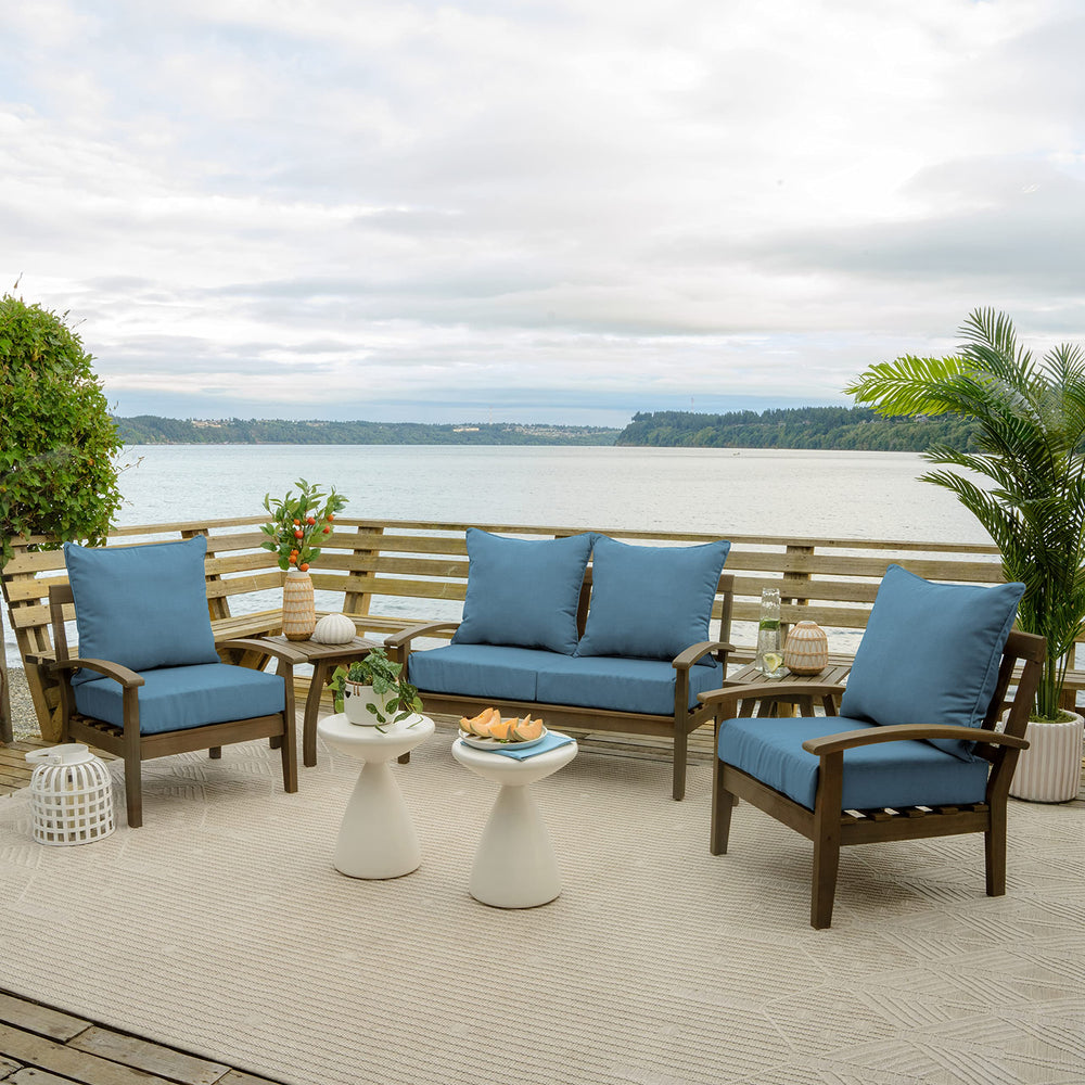 Arden Outdoor Cushion Set with ties for secure attachment