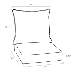 Arden Outdoor cushions with ties for secure placement