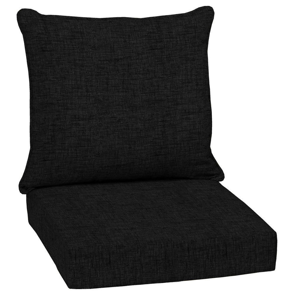 Arden Outdoor Deep Seat Cushion Set 24x24 Black front view