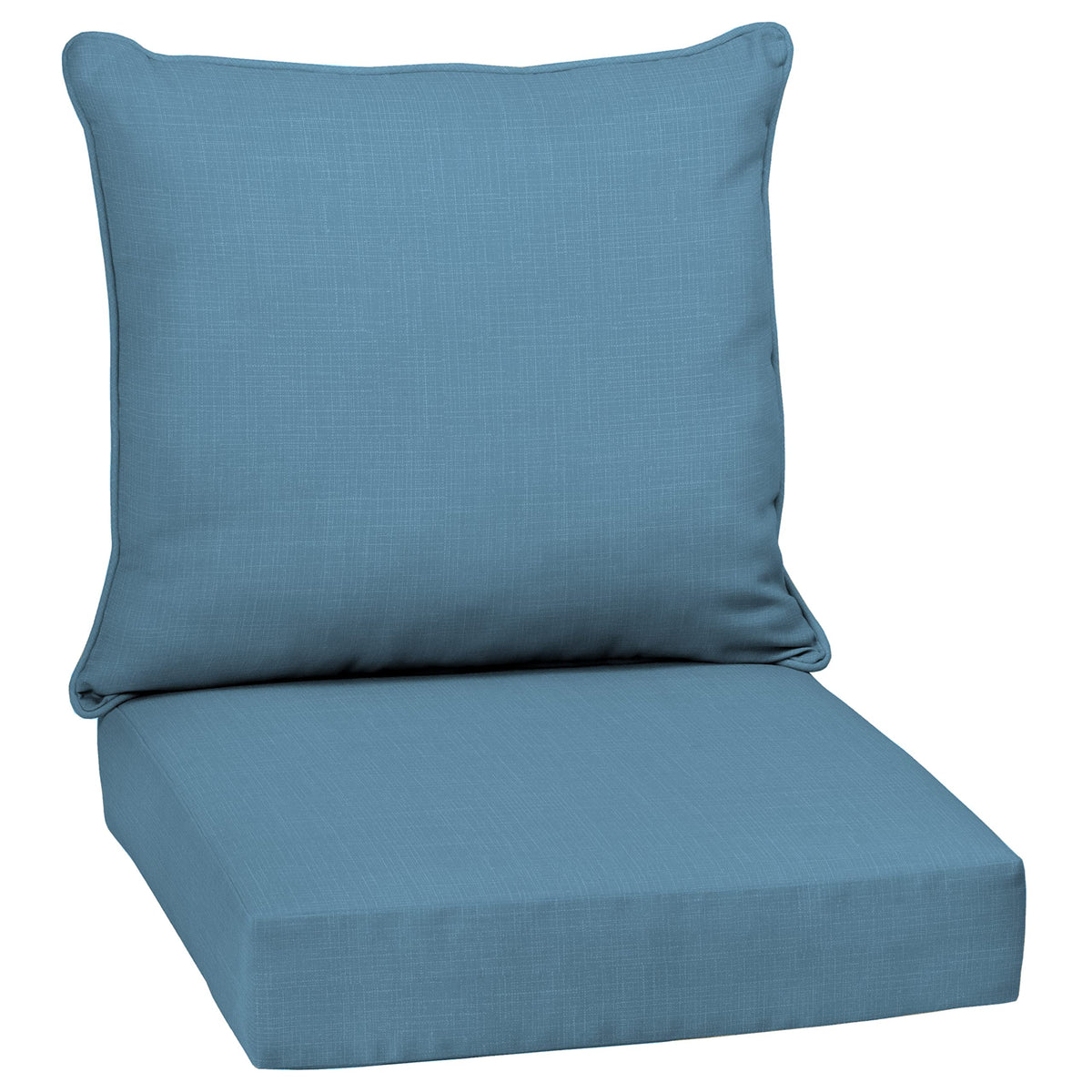 Arden Outdoor Deep Seat Cushion Set front view in French Blue