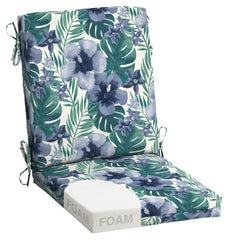 Arden Outdoor Dining Chair Cushion in Salome Tropical, front view