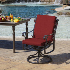 Arden Outdoor Dining Chair Cushion Ruby Red front view