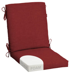 Arden Outdoor Dining Chair Cushion Ruby Red side view