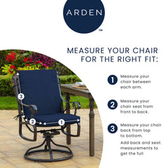 Arden Outdoor Midback Chair Cushion side view