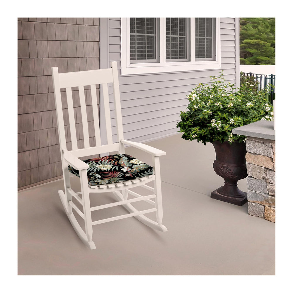 Arden Outdoor Seat Pad Cushion demonstrating comfort on a rocking chair