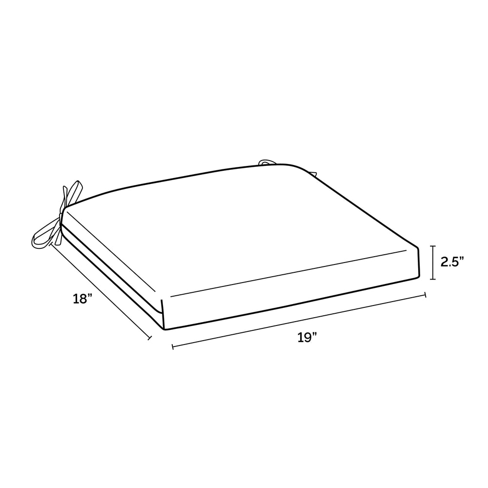 Arden Outdoor Seat Pad Cushion on a patio chair