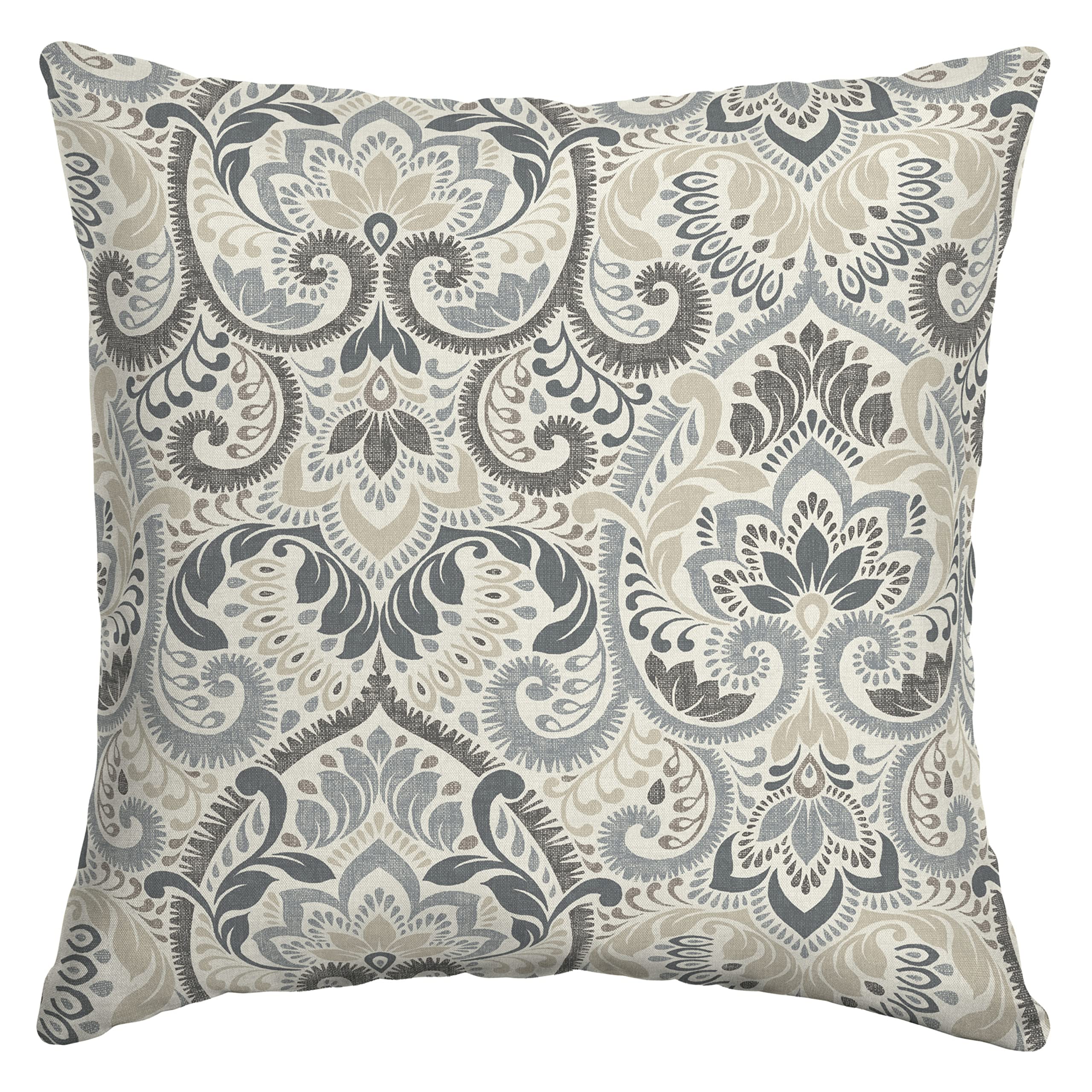 Arden Outdoor Toss Pillow 16x16 Neutral Damask front view