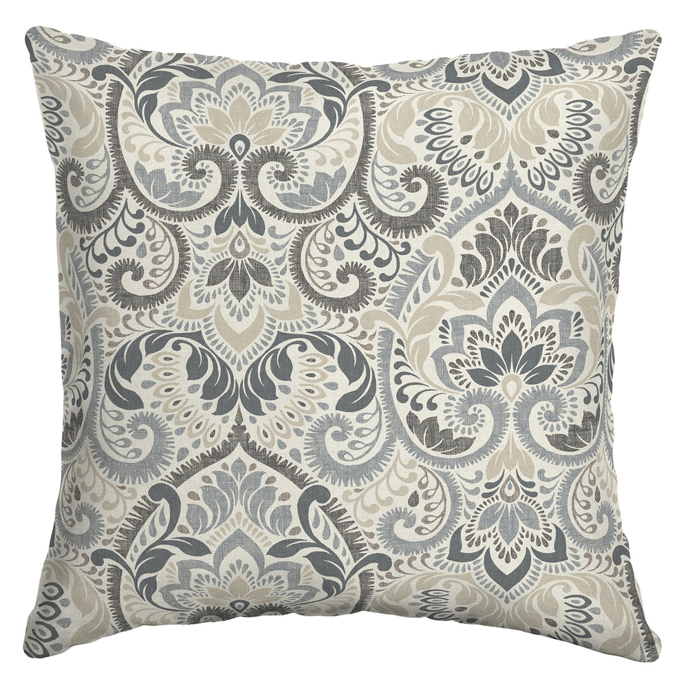 Arden Outdoor Toss Pillow 16x16 Neutral Damask front view
