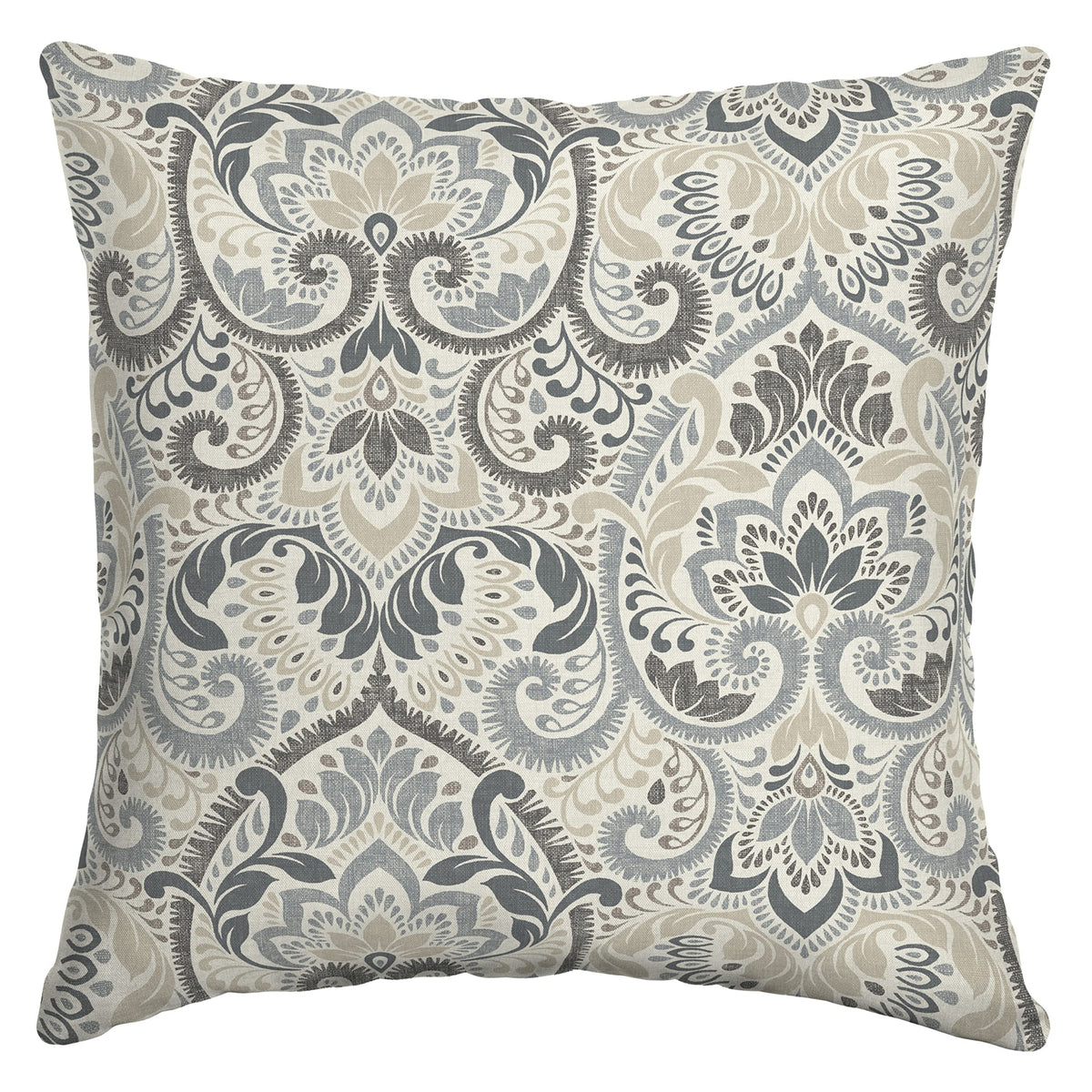 Arden Outdoor Toss Pillow 16x16 Neutral Damask front view