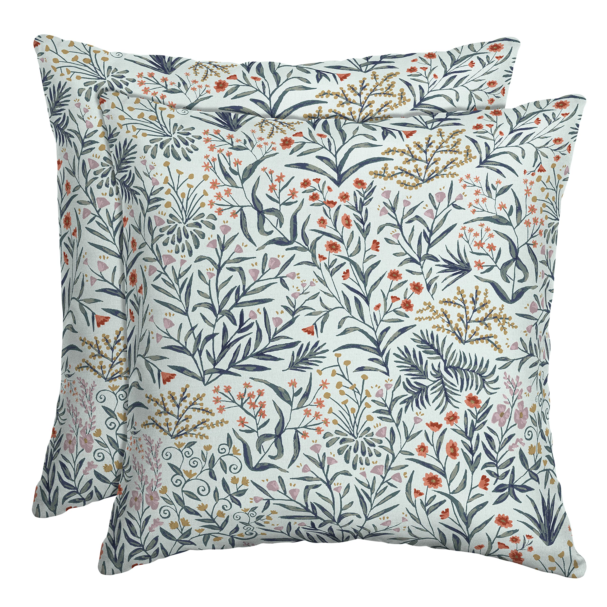 Arden Outdoor Toss Pillow 2-Pack front view in Pistachio Botanical