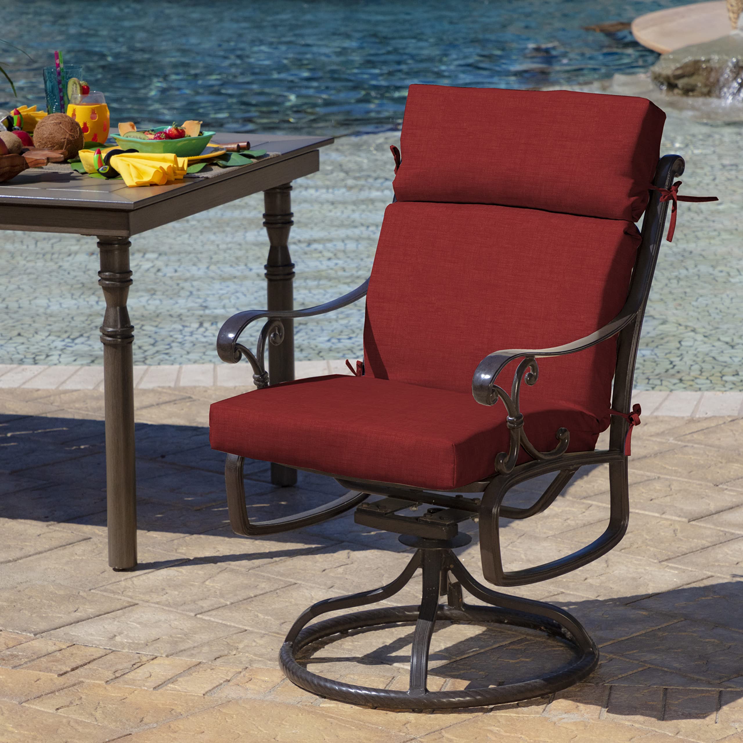 Arden Selections cushion on an outdoor chair