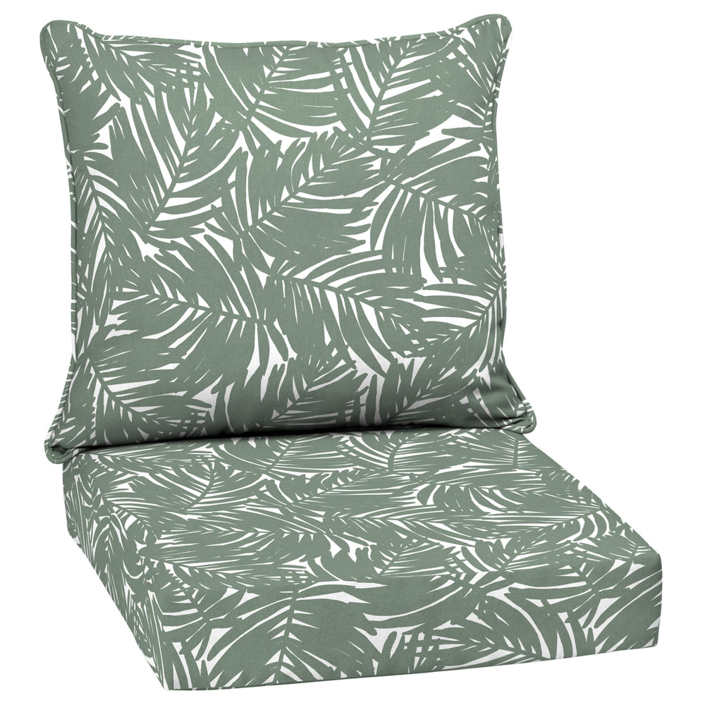 Arden Selections Deep Seat Cushion Set front view in Sage Palm