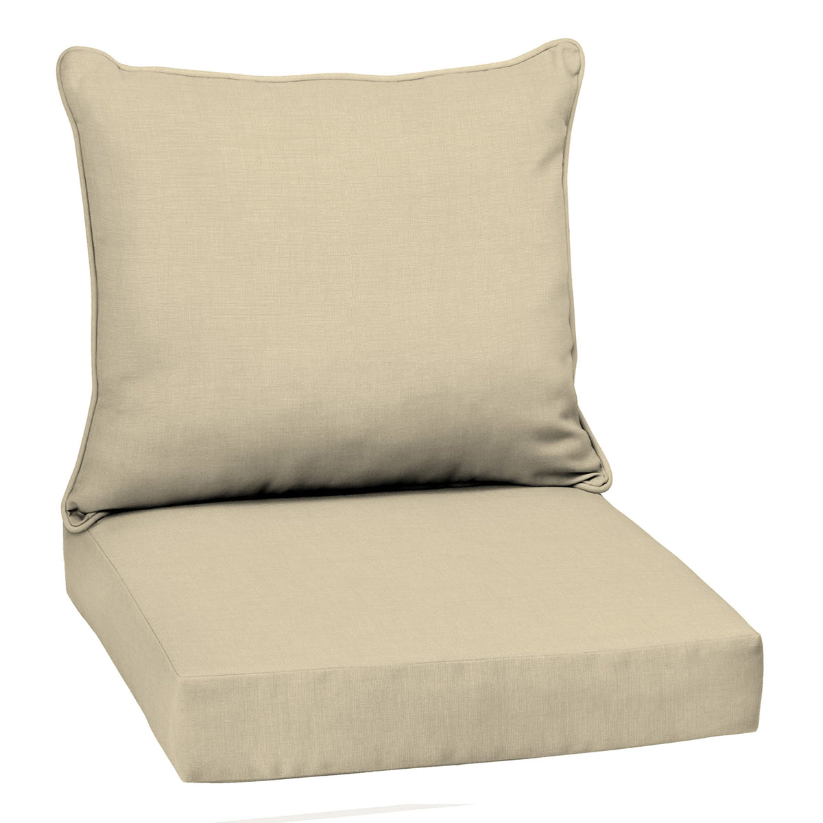Arden Selections Deep Seat Cushion Set front view in Tan