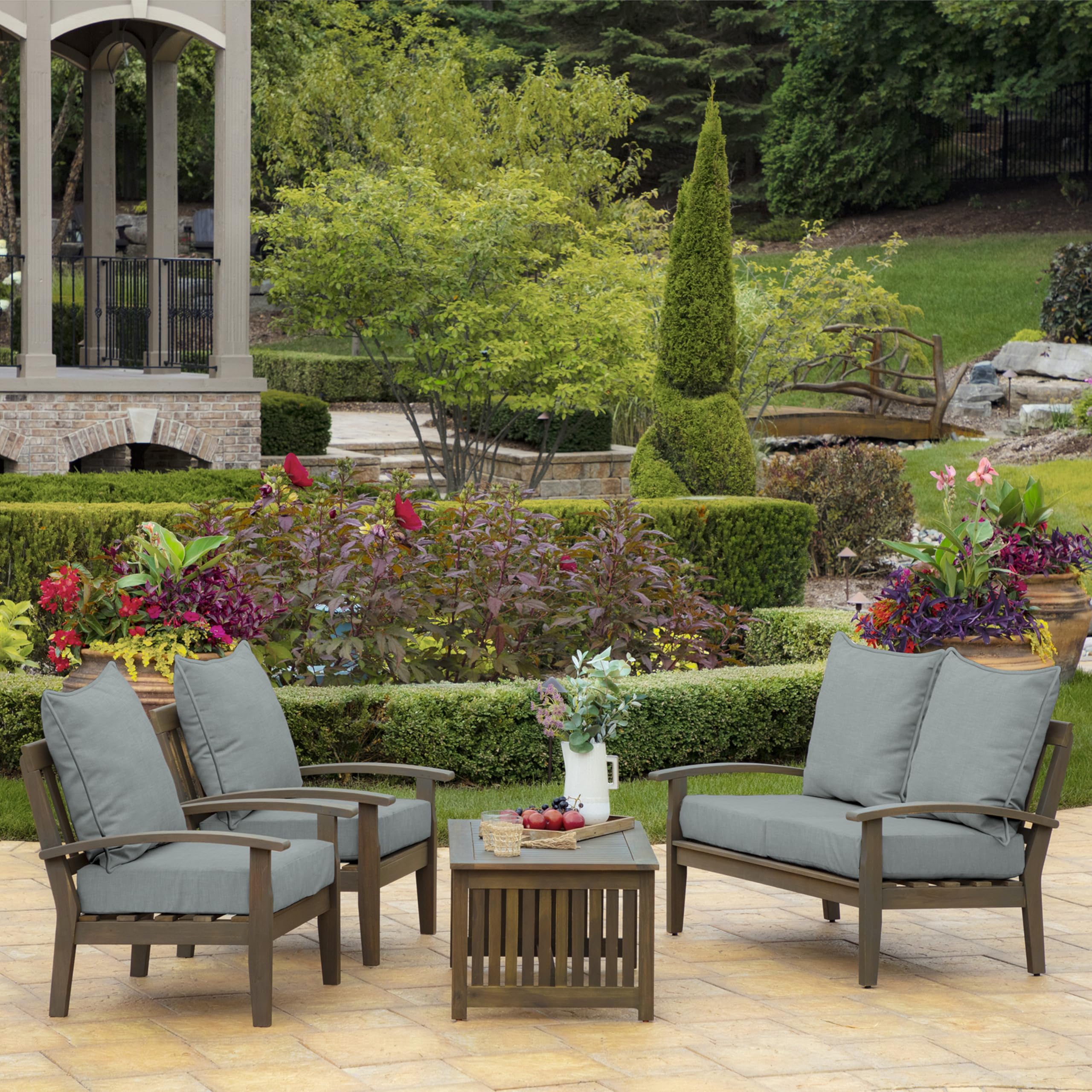 Arden Selections Deep Seat Cushion Set on patio furniture