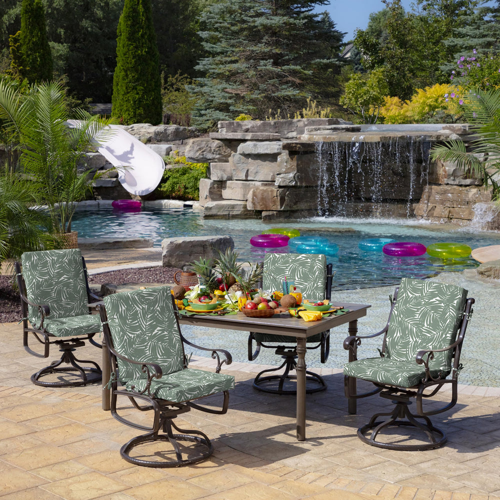Arden Selections Midback Chair Cushion attached to a patio chair