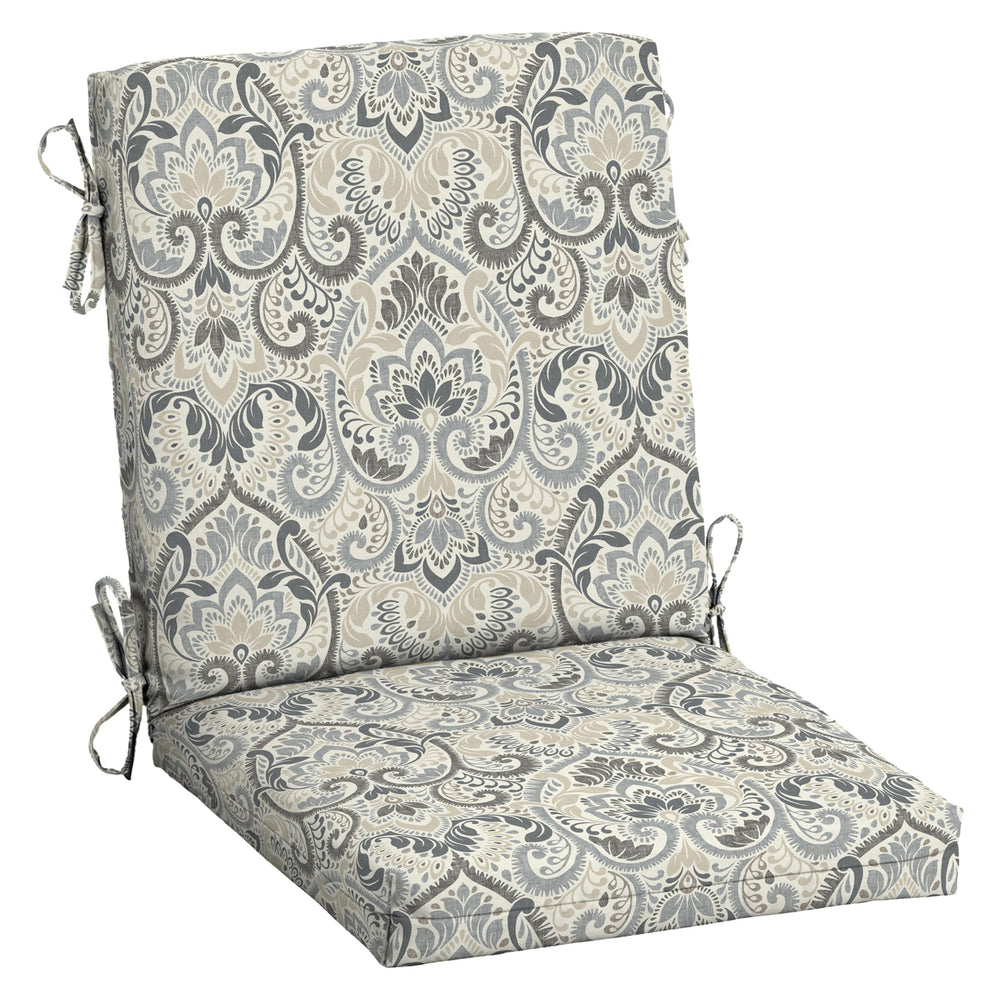 Arden Selections Midback Chair Cushion front view in Neutral Aurora Damask