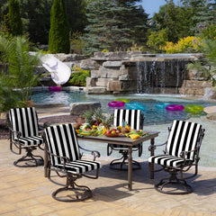 Arden Selections Outdoor Chair Cushion side view on a garden chair