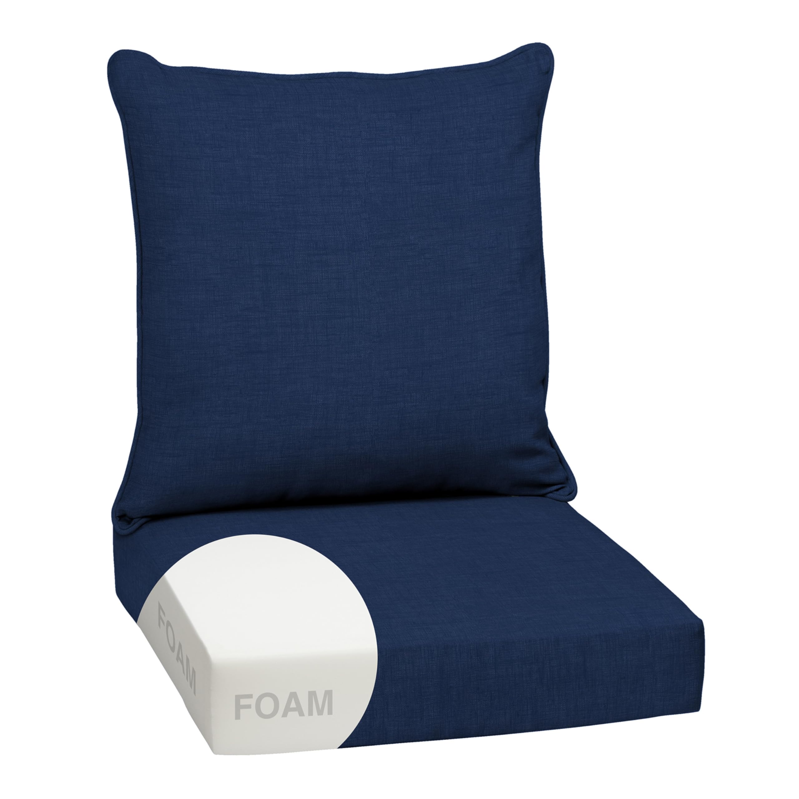 Arden Selections outdoor chair cushions in Sapphire Blue front view