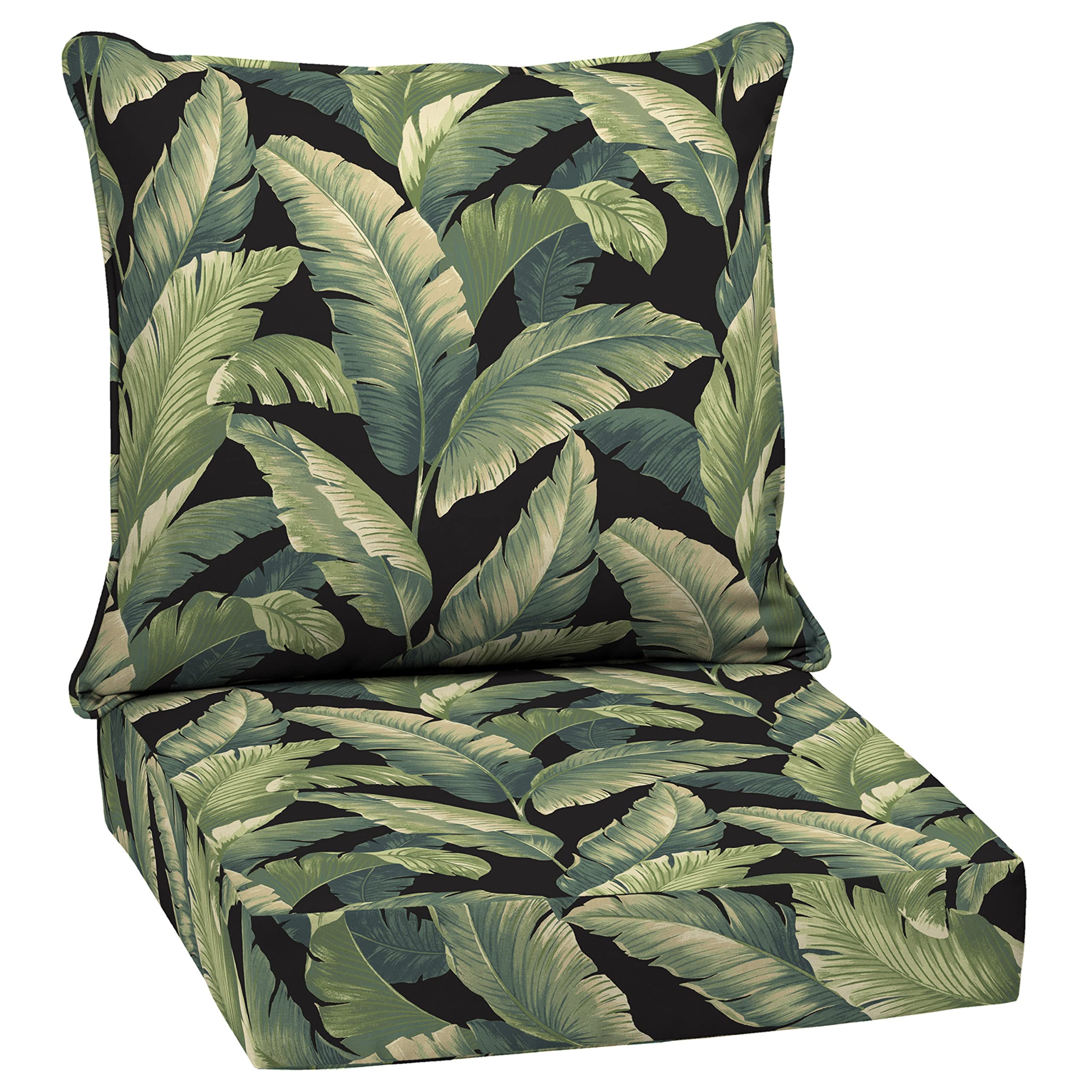 Arden Selections Outdoor Deep Seat Cushion Set front view Onyx Cebu