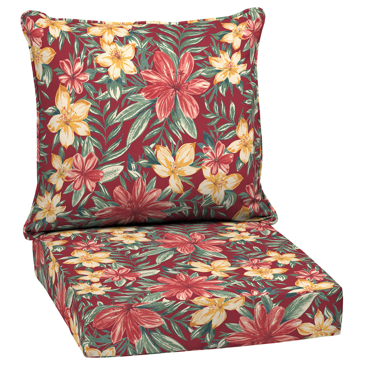 Arden Selections Outdoor Deep Seat Cushion Set, Ruby Clarissa front view