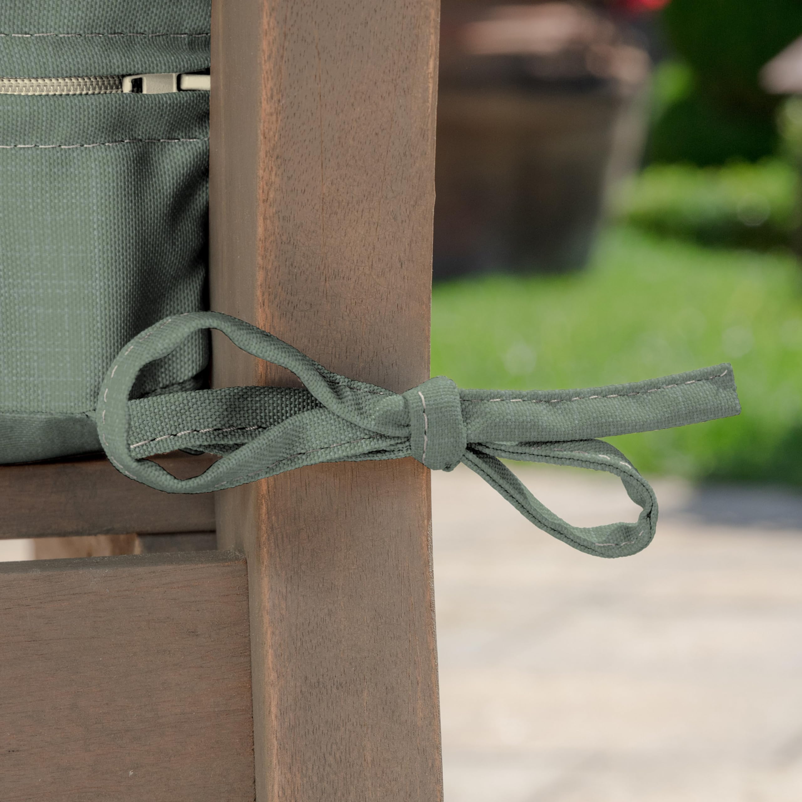 Arden Selections Outdoor Deep Seat Cushion Set with vibrant sage green texture