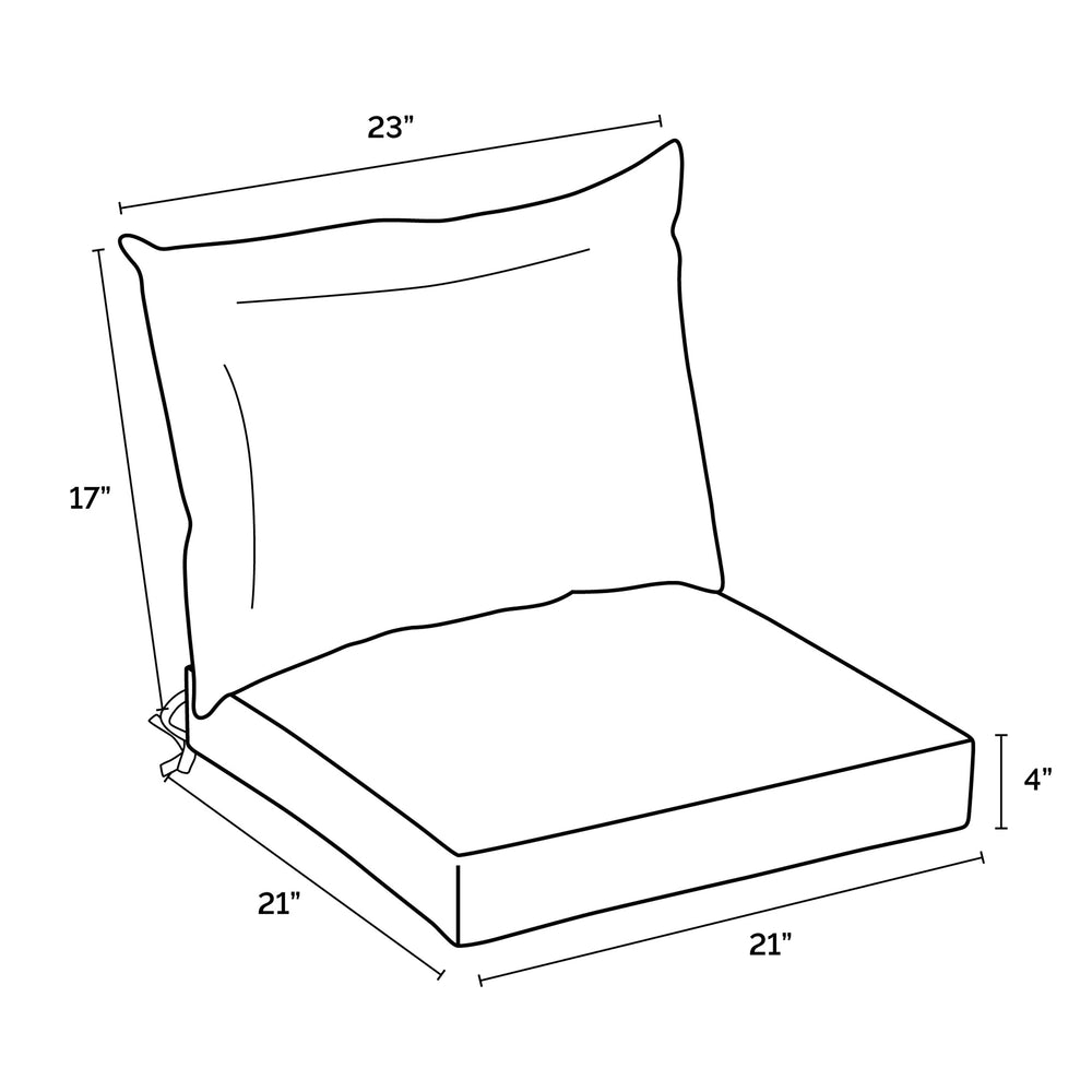Arden Selections Outdoor Dining Chair Cushion Set on a patio chair