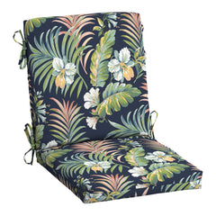 Arden Selections Outdoor Midback Chair Cushion front view in Blue Tropical