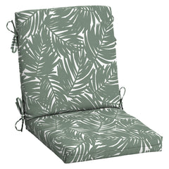 Arden Selections Outdoor Midback Chair Cushion in Sage King Palm front view